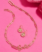 BARBIE LINK CHAIN NCK GOLD PINK CRYSTAL