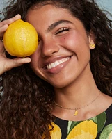 Lemon Gold Short Pendant Necklace