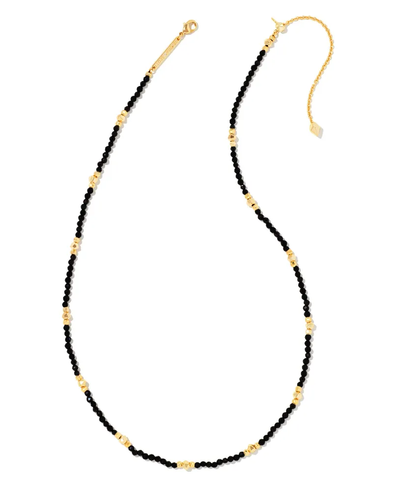 Britt Gold Choker Necklace in Black Agate