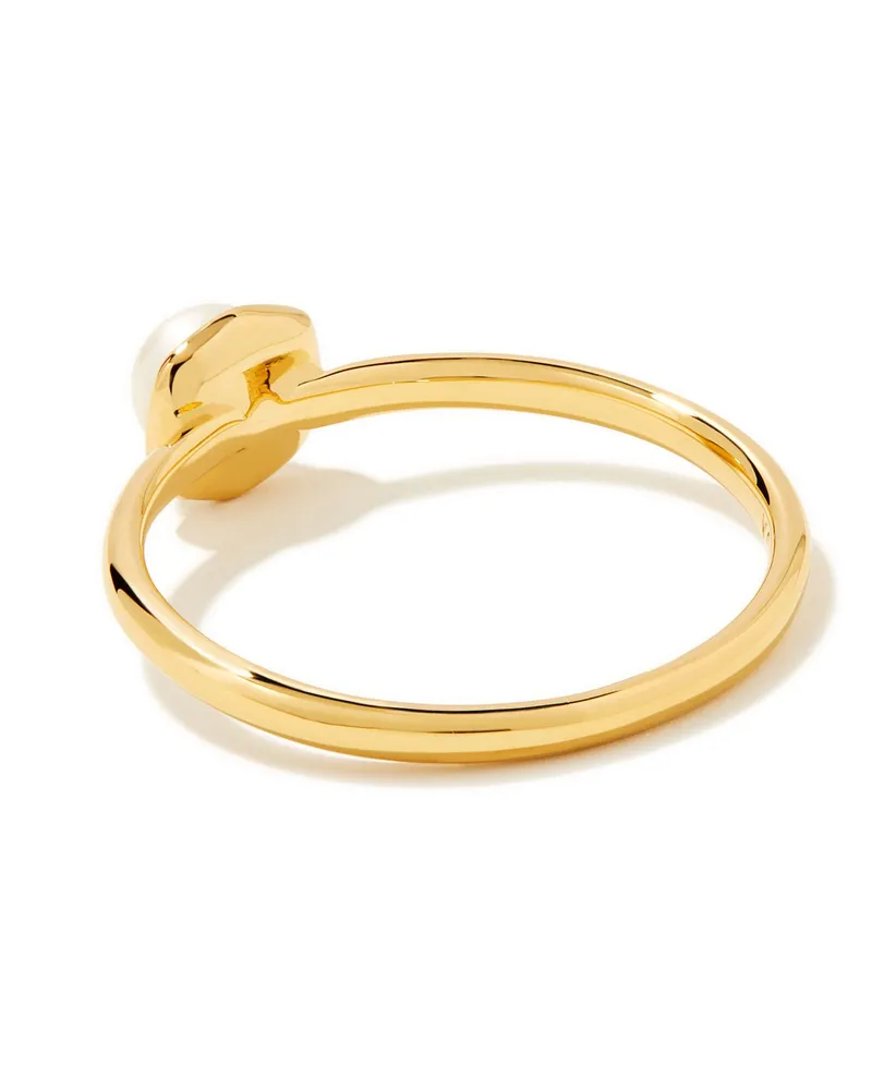 Davie Pearl 18k Gold Vermeil Band Ring White