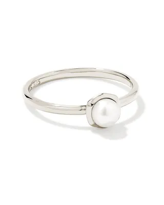 Davie Pearl Sterling Silver Band Ring White