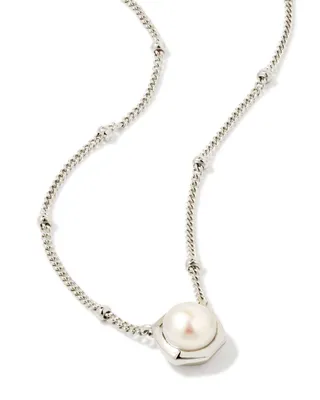 Davie Pearl Sterling Silver Pendant Necklace in White Pearl