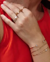 Millicent 14k Yellow Gold Delicate Chain Bracelet in White Diamond