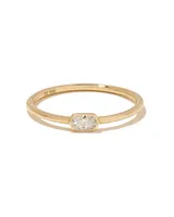 Marisa 14k Gold Oval Solitaire Band Ring Diamond