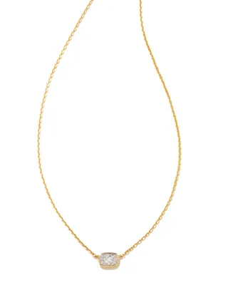 Marisa 14k Gold Oval Solitaire Pendant Necklace in Diamond