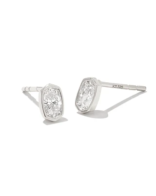 Marisa 14k Gold Oval Solitaire Stud Earrings White Diamond