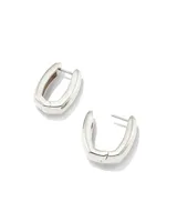 Ellen Wide Huggie Earrings in Sterling Silver