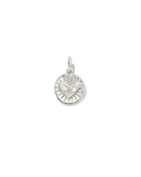 Shining Sterling Silver Heart Charm in White Sapphire