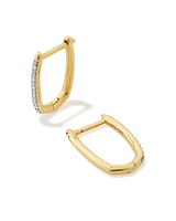 Ellen 14k Gold Luxe Huggie Earrings in White Diamond