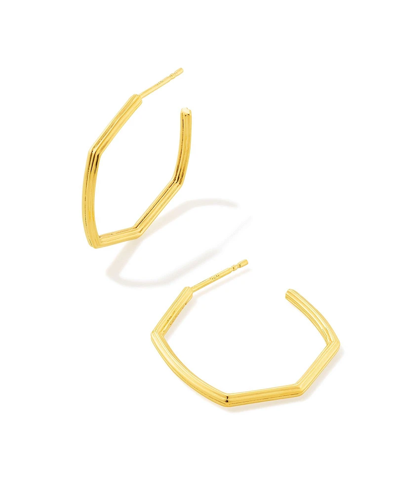 Davie Ridged Hoop Earrings Sterling Silver