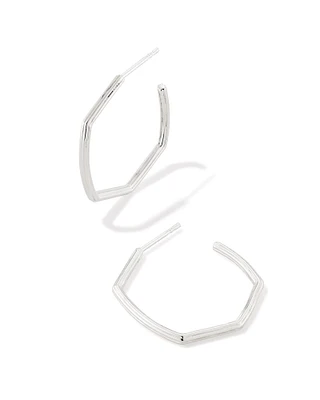 Davie Ridged Hoop Earrings Sterling Silver