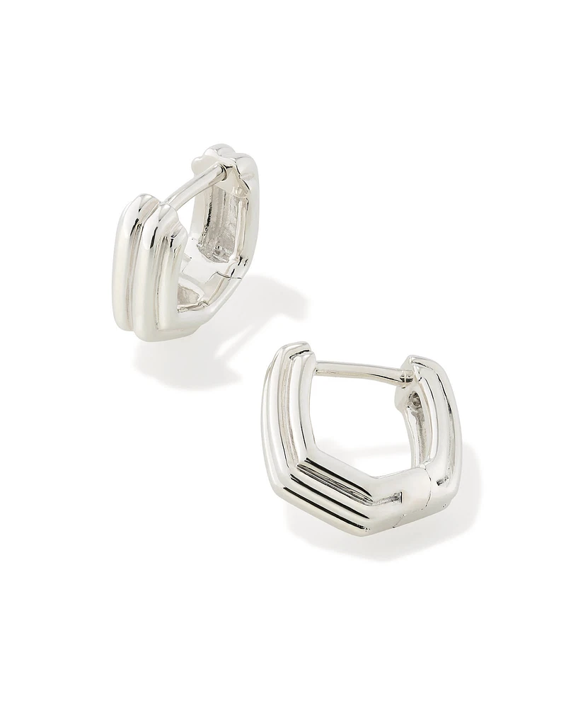 Davie Ridged Huggie Earrings Sterling Silver