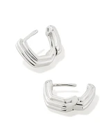 Davie Ridged Huggie Earrings Sterling Silver