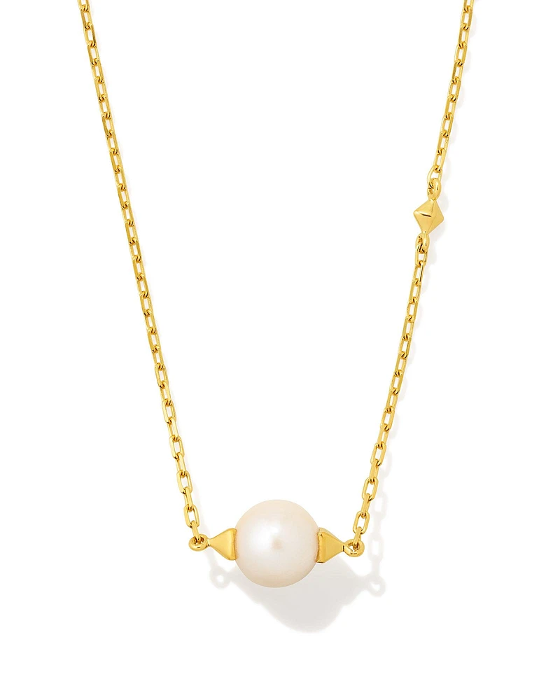 Emmaline Sterling Silver Pendant Necklace White Pearl