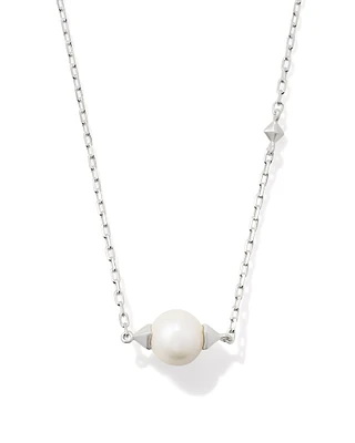 Emmaline Sterling Silver Pendant Necklace White Pearl