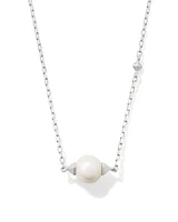 Emmaline Sterling Silver Pendant Necklace White Pearl