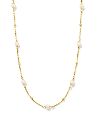 Emmaline Sterling Silver Strand Necklace White Pearl