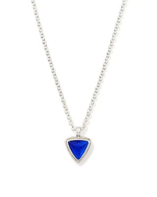 Morgan Sterling Silver Pendant Necklace Dark Blue Quartz