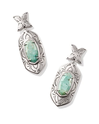 Keziah Vintage Silver Statement Earrings Natural Mother-of-Pearl