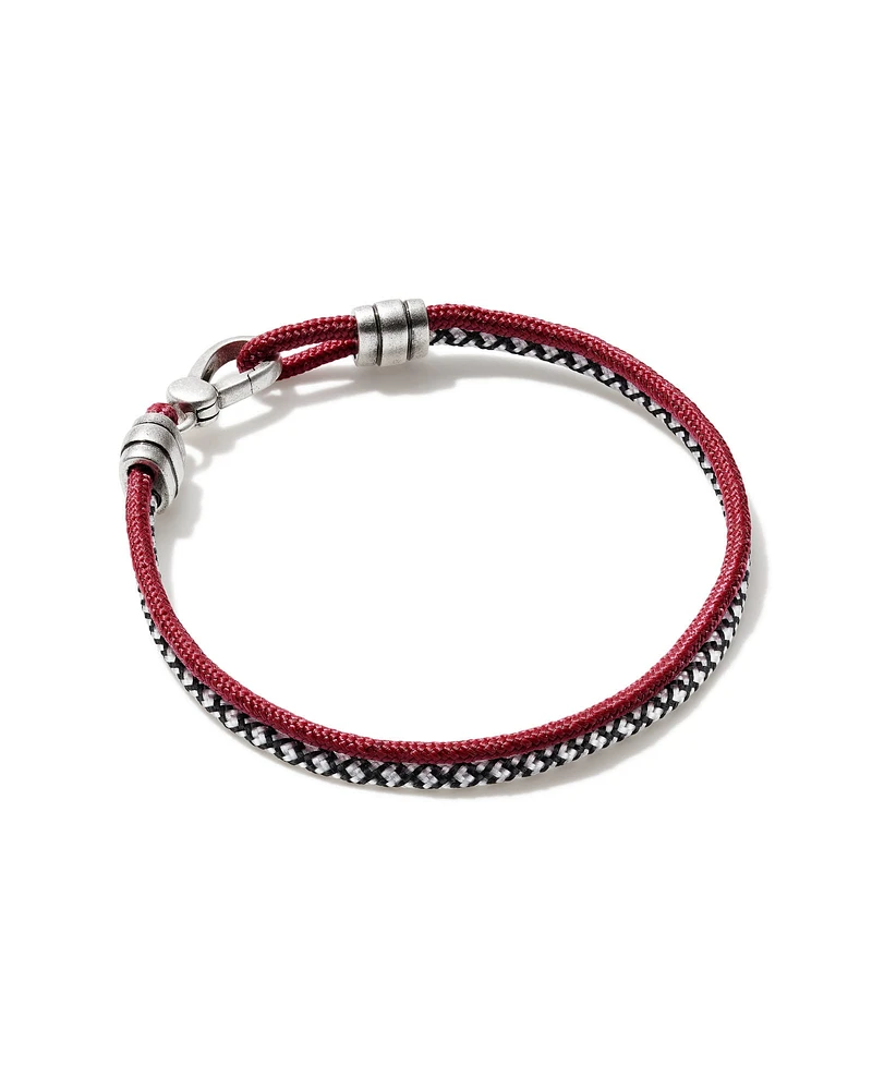 Kenneth Oxidized Sterling Silver Corded Bracelet Purple Mix