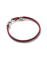 Kenneth Oxidized Sterling Silver Corded Bracelet Purple Mix