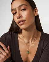 Kimberly 18k Gold Vermeil Pendant Necklace in Green Malachite