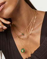 Kimberly 18k Gold Vermeil Pendant Necklace in Green Malachite