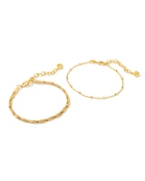 Carson Set of 2 Chain Bracelets in Mixed Metal