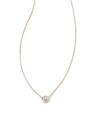 Audrey 14k Rose Gold Pendant Necklace in White Diamond