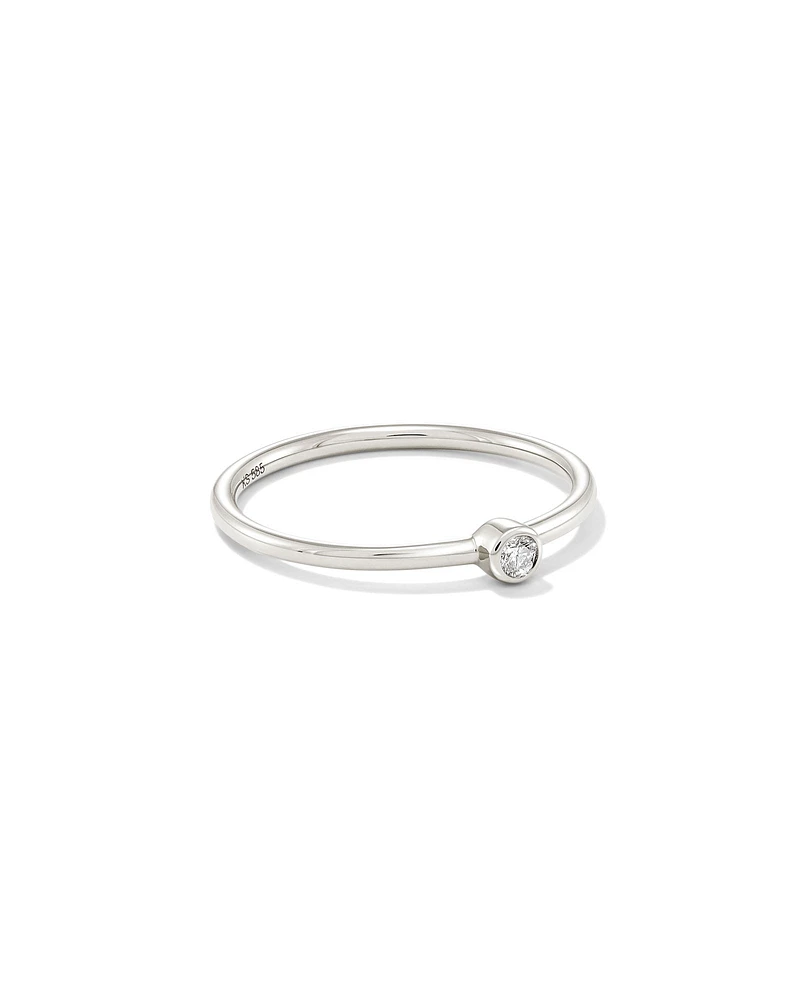 Audrey 14k White Gold Band Ring Diamond