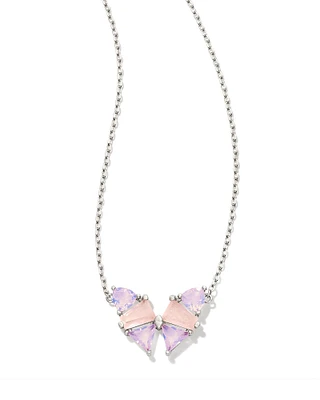 Blair Gold Butterfly Pendant Necklace in Pink Mix