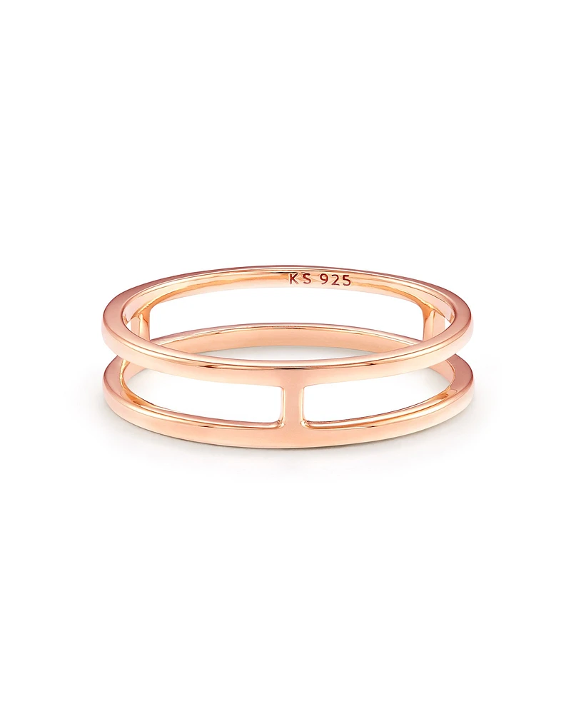 Bennett Double Band Ring 18k Yellow Gold Vermeil