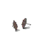 Brook Gunmetal Stud Earrings in Multi Drusy