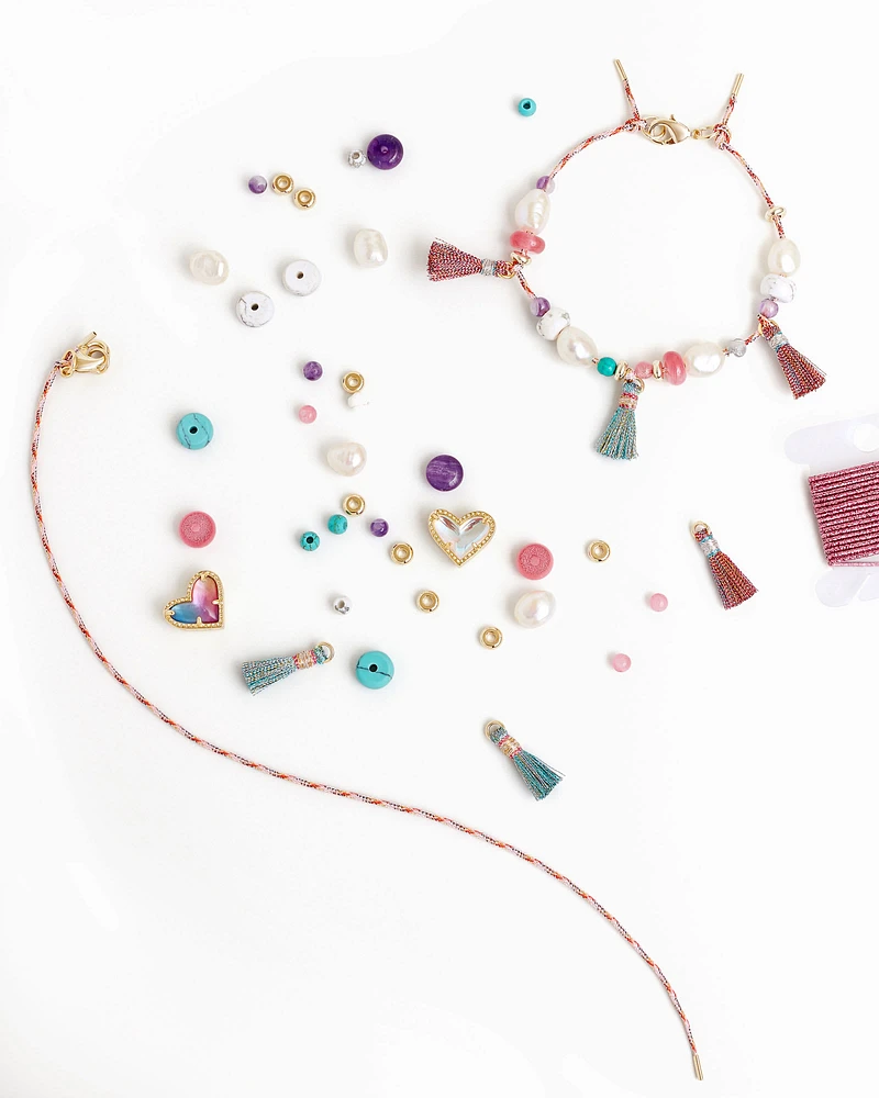 Ari Heart DIY Bracelet Kit in Dichroic Glass
