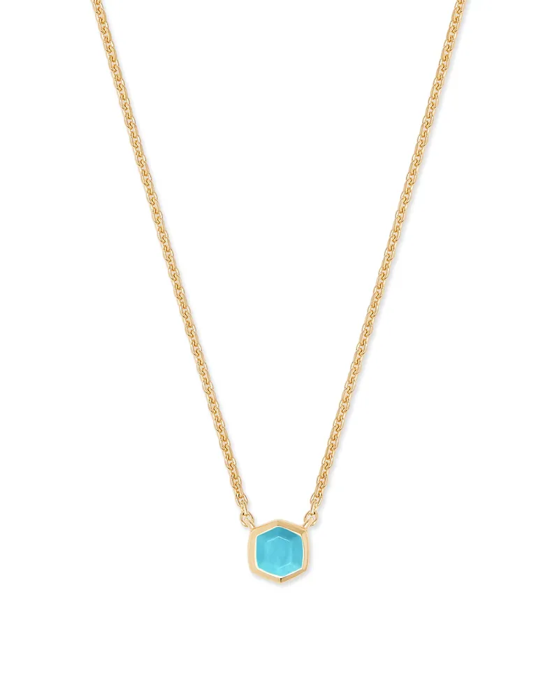 Davie 18k Gold Vermeil Pendant Necklace in Turquoise
