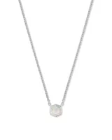 Davie Sterling Silver Pendant Necklace in White Opal