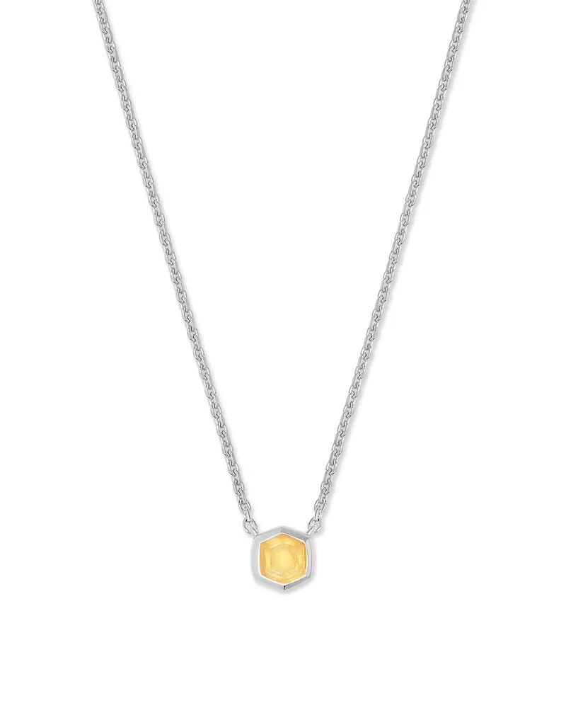 Davie Sterling Silver Pendant Necklace in Light Citrine