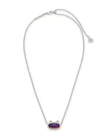 Elisa Silver Cat Pendant Necklace in Mood Stone