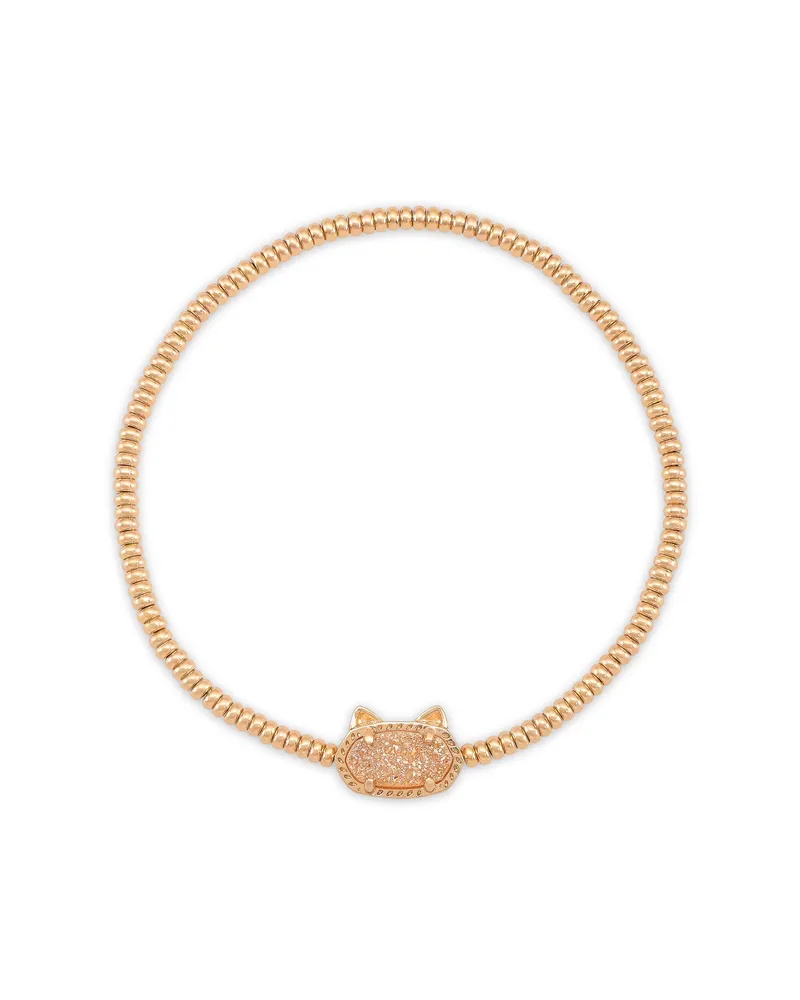 Grayson Rose Gold Cat Stretch Bracelet in Sand Drusy