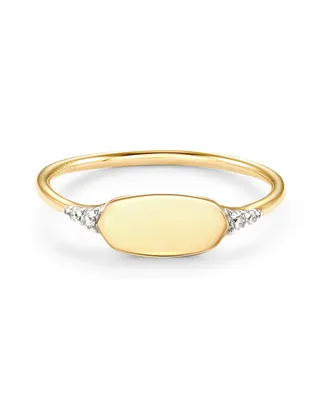 Fern 14k White Gold Band Ring Diamond
