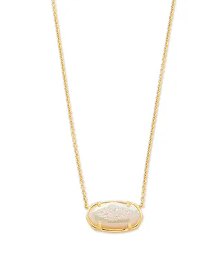 Elisa 18k Gold Vermeil Pendant Necklace in Iridescent Drusy
