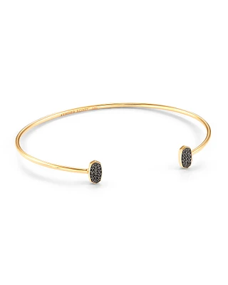 Marisa 14k Yellow Gold Cuff Bracelet in Black Diamond