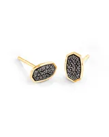 Marisa 14k Yellow Gold Stud Earrings in Black Diamond