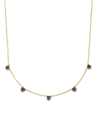 Shannon 14k Yellow Gold Collar Necklace in Black Diamond