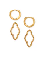 Abbie Convertible Huggie Earrings in Vintage Gold
