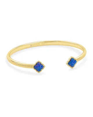 Mallory Gold Cuff Bracelet in Indigo Kyocera Opal
