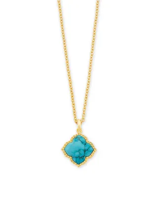 Mallory Gold Pendant Necklace in Variegated Turquoise Magnesite