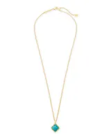 Mallory Gold Pendant Necklace in Variegated Turquoise Magnesite