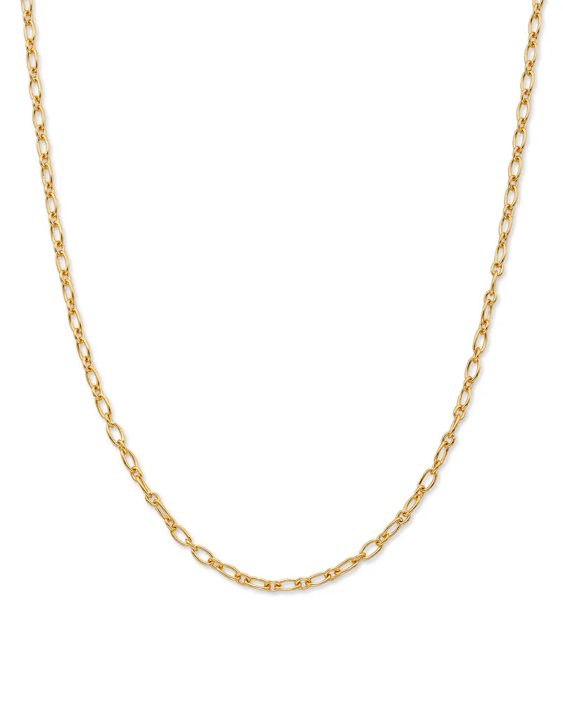 18” Double Link Rolo Chain Necklace in 18k Yellow Gold Vermeil