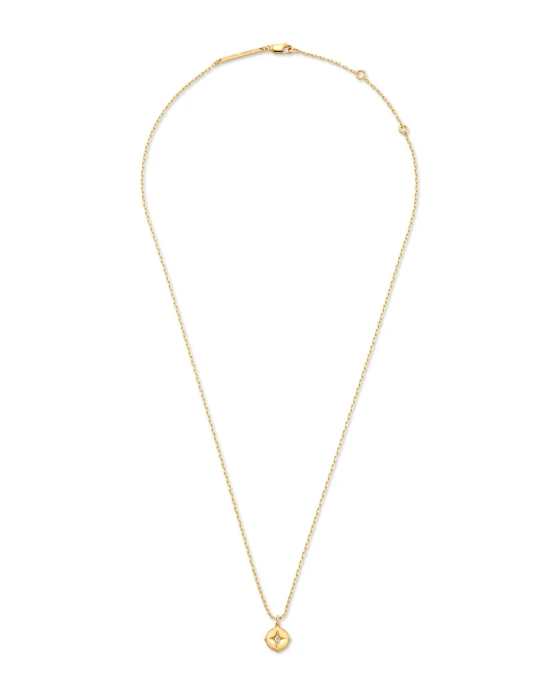 Adanna 18k Yellow Gold Vermeil Pendant Necklace in White Diamond